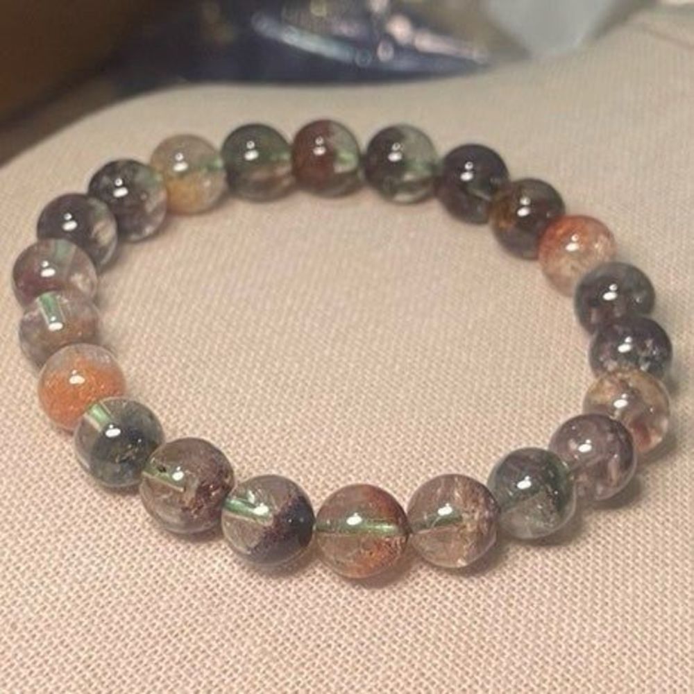 High Quality FOUR Season Garden Quartz Gemstone Crystal Bracelet 9mm 1A